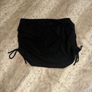 Black Adjustable Sarong Swim Skirt
